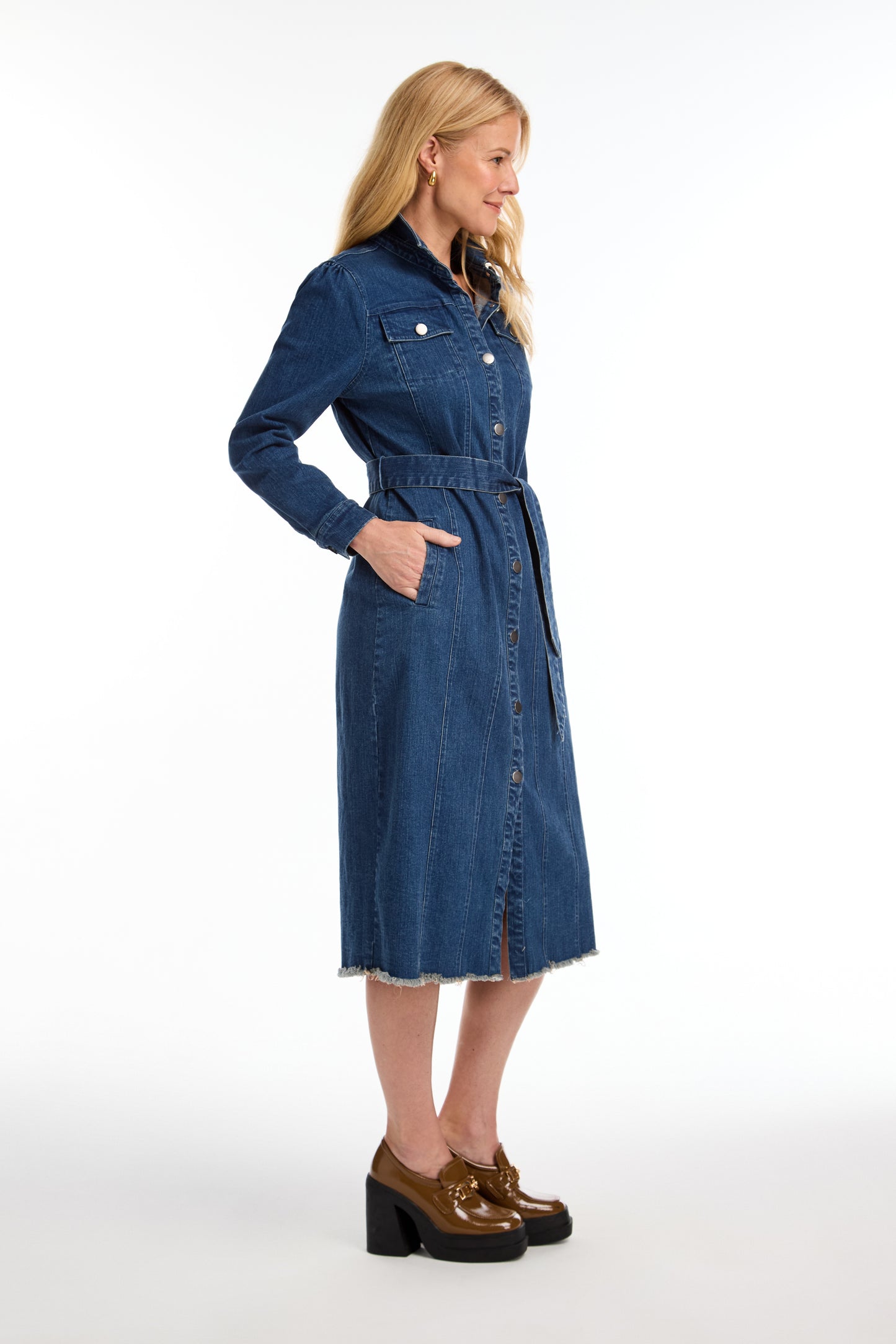 Denim Belted Dress