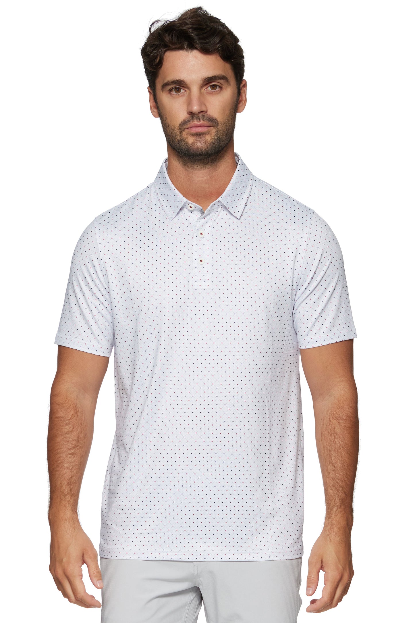 Montrose Star and Dot Print Performance Polo