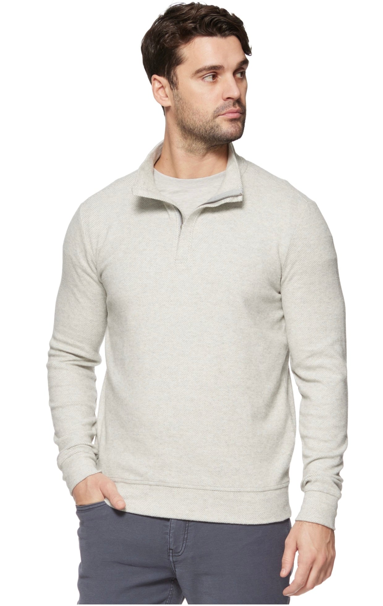 Hero Solid Twill 1/4 Zip Mock Neck