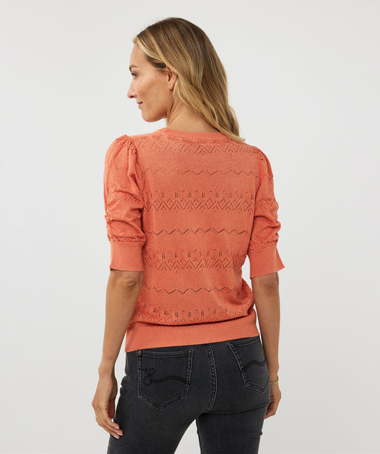 Lurex Short Sleeve Sweater