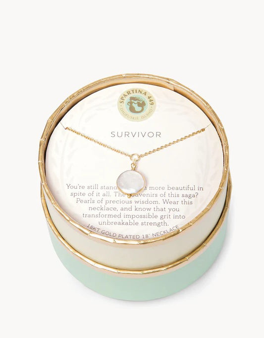 Survivor/Coin Pearl Necklace