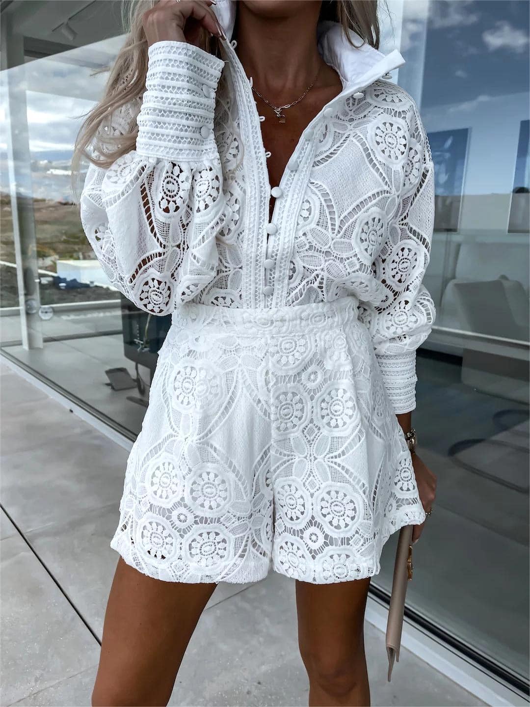 Elegant Cut Out lace Top