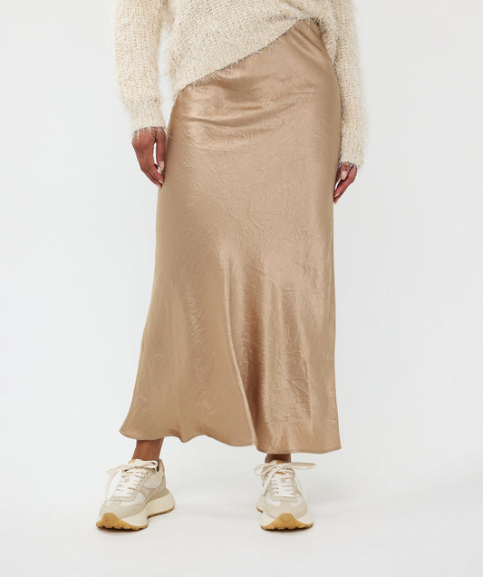 Crushed Satin Skirt