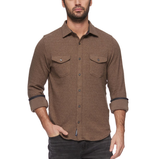 Hero Solid Twill Knit Flannel Shirt