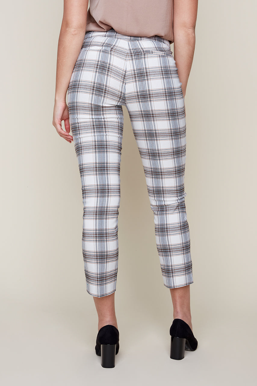 Checker Stretch Pull On Ankle Pant