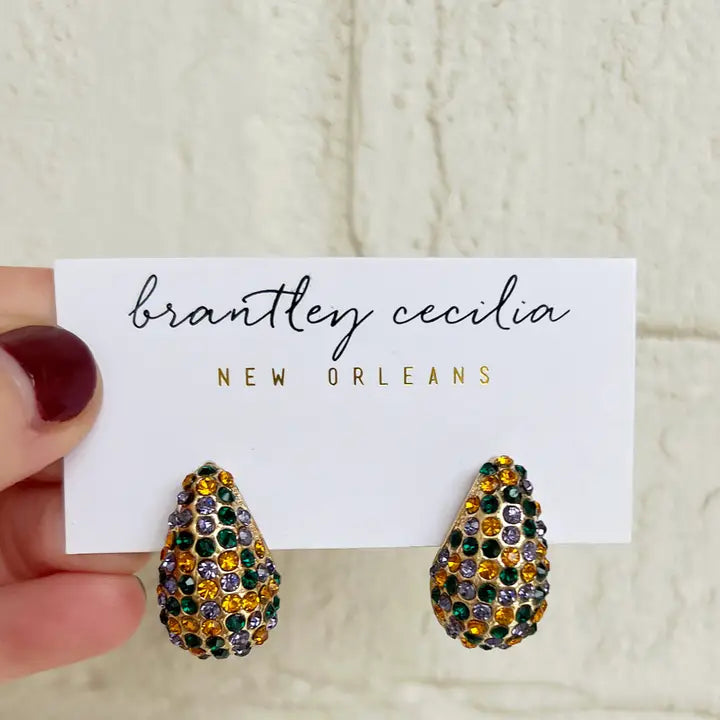 Mardi Gras Drop Earrings