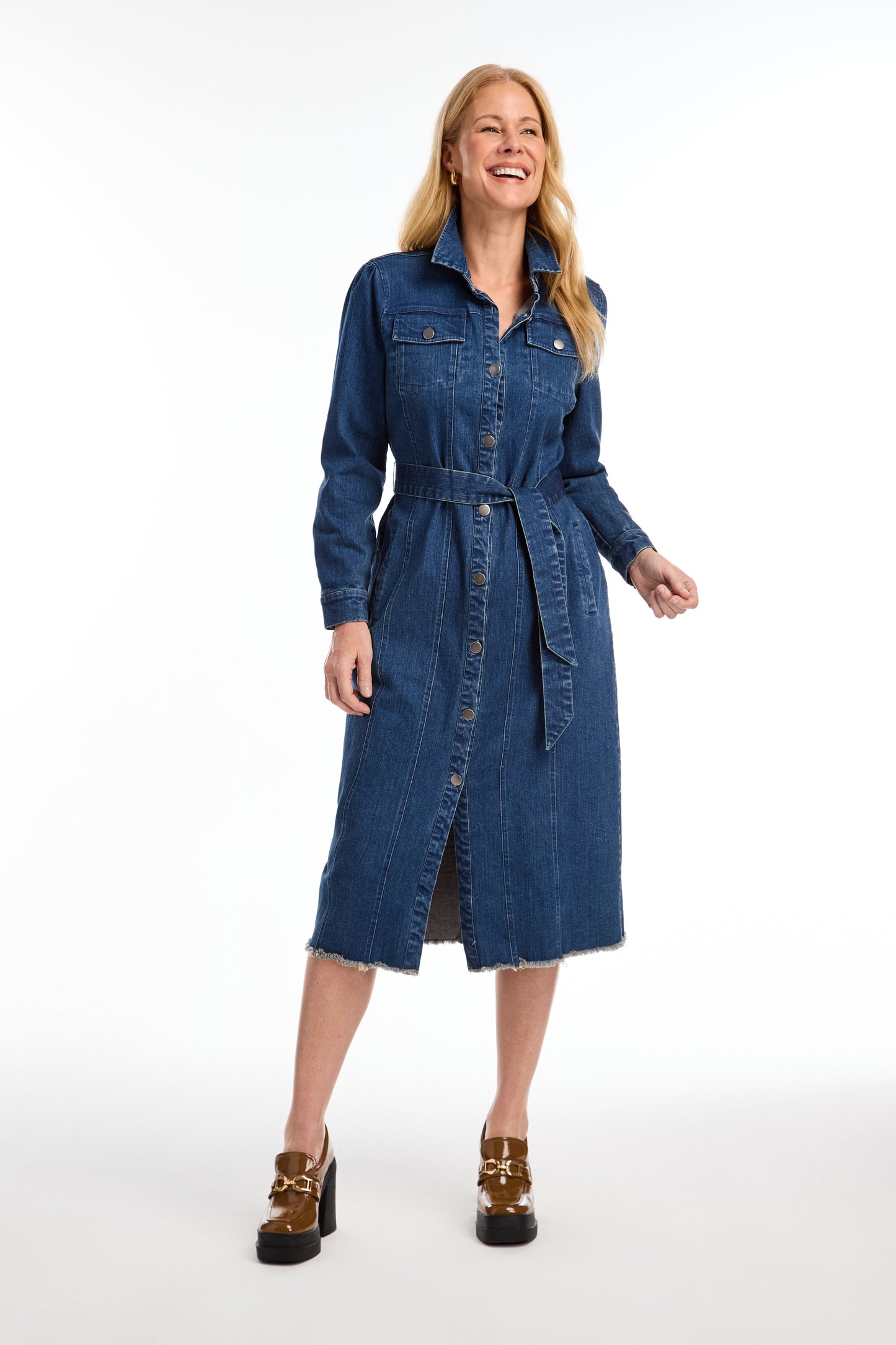 Denim Belted Dress