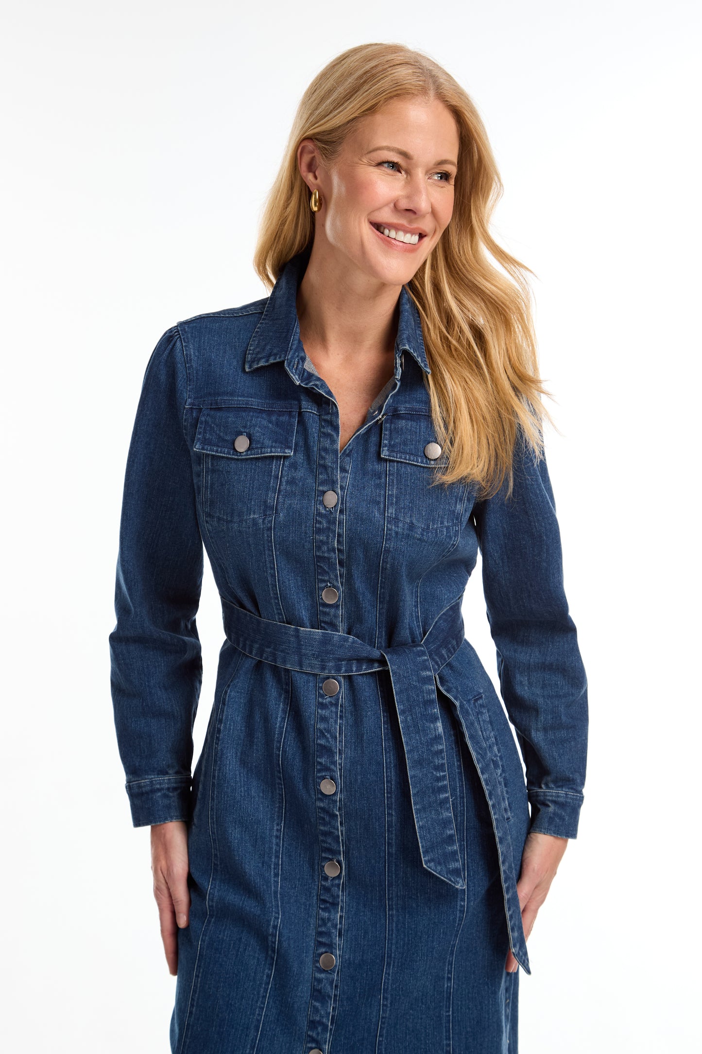 Denim Belted Dress