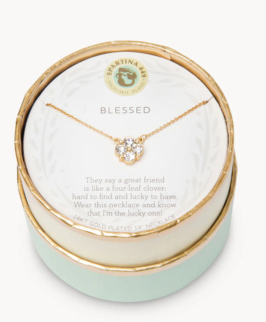 Sea La Vie Blessed/ Crystal Clover Necklace