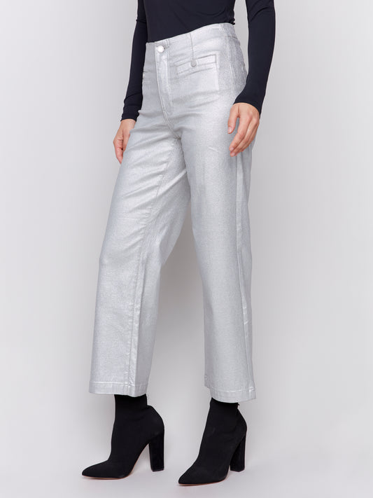 Shiny Wax Flare Leg Pant