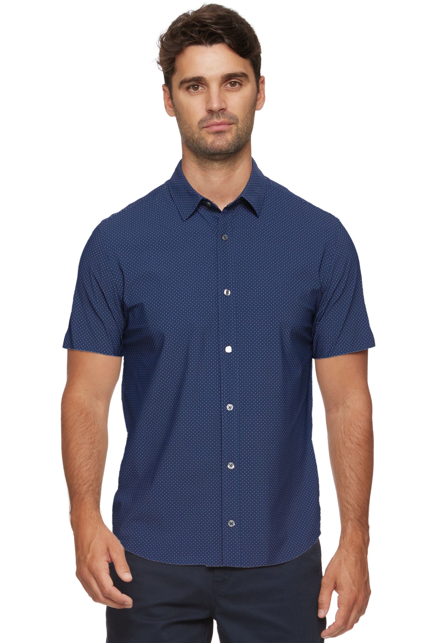 Loretto Short Sleeve Dot Print Performance Shirt